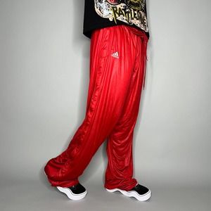 Adidas Breakaway Sweatpants Crimson Red White Logo Baggy Fit